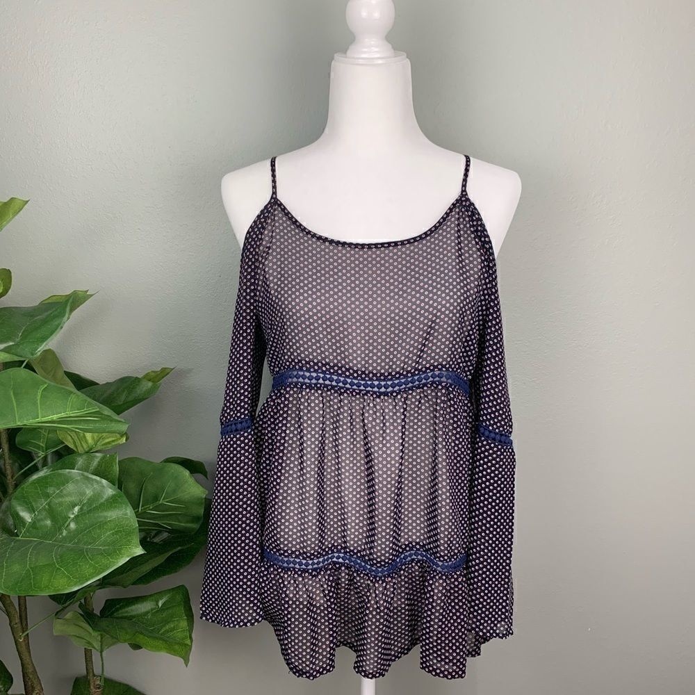 Paper Crane Long Sleeve Cold Shoulder Top